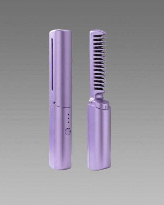 Meneflix Portable Mini Hair Straightener Cordless Rechargeable Mini Adjustable Hair Straightener Hot Comb - NovaMart